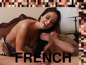 Delightful bald French experienced lady Ava Addams let the dude cum on her face