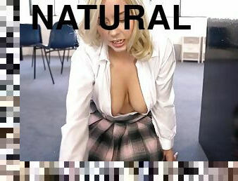 Big natural schoolgirl tits are tempting