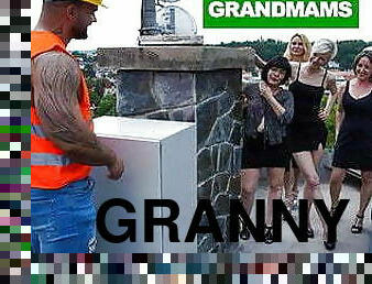 grand-mère, orgie, amateur, mature, granny, sexe-de-groupe, vagin, sucer