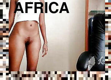 ébène, black, webcam, africaine