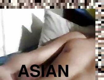 asiatique, masturbation, amateur, gay, secousses, webcam, minet