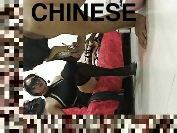 Chinese foot fetish bare foot licking and cunnilingus