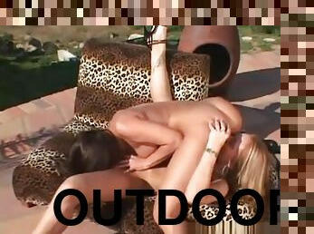 Aline Rachel Starr and Sindee Coxx are outdoors