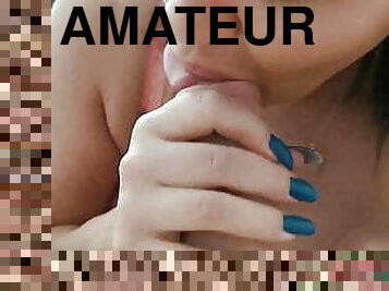 amateur, fellation, hirondelle, point-de-vue, ejaculation, blanc, brunette, sucer