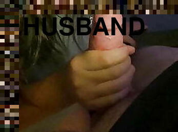 Sucking my husbands fat cock