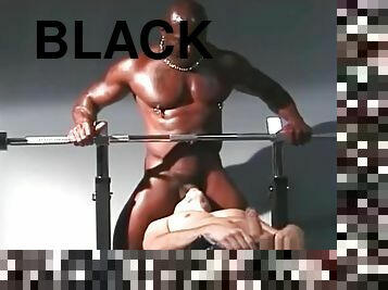 gay, black, horny, salle-de-gym, blanc