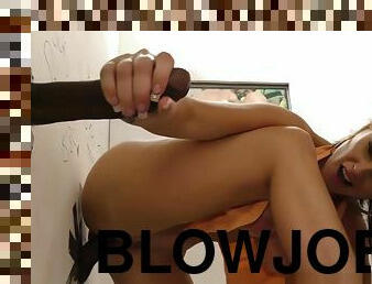 Ho blows glory hole dong