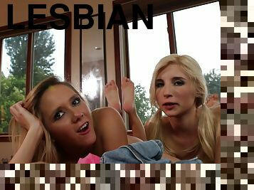 Hot lesbian teens talking about their experiences on camera