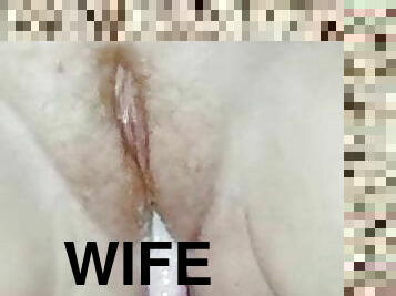 masturbation, chatte-pussy, femme, jouet, maman, belle-femme-ronde, doigtage, ejaculation, gode