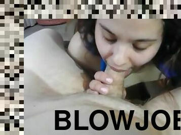 She crawls to me , to give me a blowjob