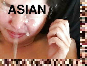 asiatique, amateur, ejaculation-sur-le-corps, maison, point-de-vue, sur-le-visage, ejaculation, américaine, mignonne