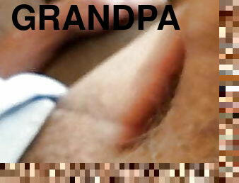 Stroking Uncut Grandpa