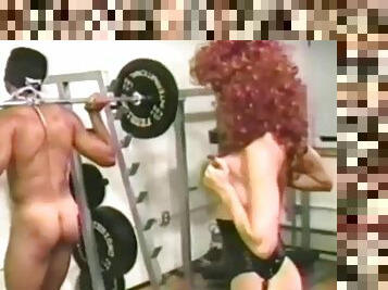 Kinky babe hitting the gym with her hubby gets banged hardcore during the course