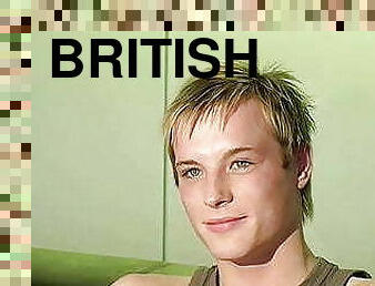 British twink does an interview and masturbates solo