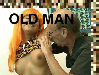 Horny old man teaches this lovely blonde an experienced sex