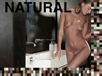 Naked in sink, this hot girl gets wet, wild and naughty