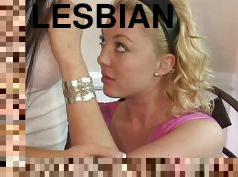 Sexy and seductive lezzies Natasha and Devon fuck in naughty lesbian bang scene