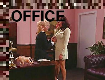 Teri Starr & Angelica Sin lick cunts in office in hardcore lesbian clip