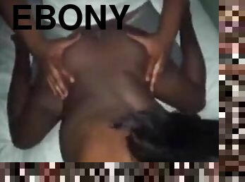 Ebony bitch sucks her BF's BBC and enjoys hot doggy style sex