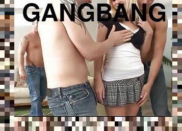 Breath-taking gangbang clip with pierced blonde Faye Runaway