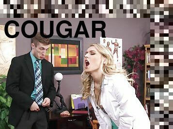 Wild cougar fucks her boss on his desk in his office