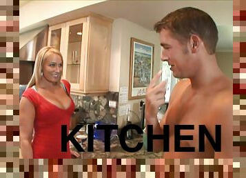 Hardcore banging in the kitchen with sexy housewife Mellanie Monroe