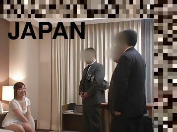 Hot Japanese MILF Has a Hardcore Gangbang with Businessmen