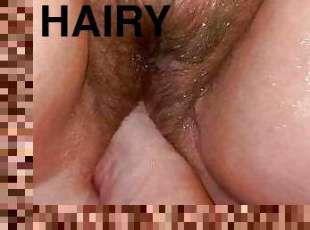 Hairy mature BBW fisting &amp; squirting 