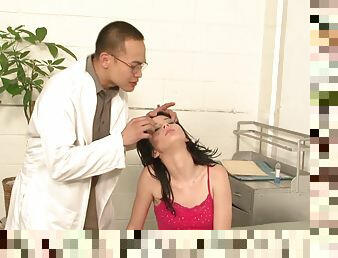 Jessie Palmer gives a great handjob to a horny Asian doctor
