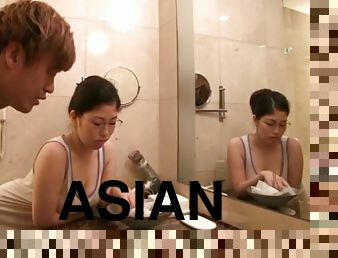 Asian Babe In Cute Glasses Gets Drilled In The Shower