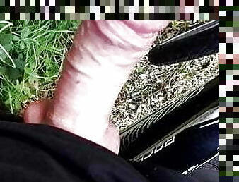 Cock out and jerking while on a bike tour