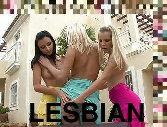 Laura Crystal, Rose And Tina Have Lesbian Sex Outdoors