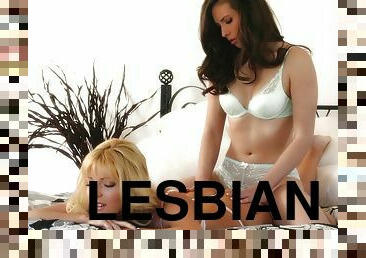 Niki Lee Young and Casey Calvert play lesbian games after massage