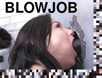 Charming Karina O'Reilley Serves A Blowjob To A Cock From A Gloryhole