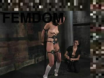 Adorable Veronica Jett gets toyed in both holes in femdom video