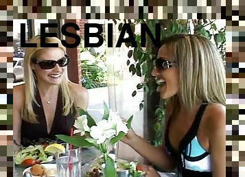 Two fabulous lesbians lick each other's vags before toying them