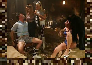 Lea Lexis, Lorelei Lee and other girls enjoy humiliating a horny dude
