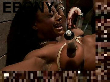 Ebony Ashley Star gets tied up and tortured with pumps