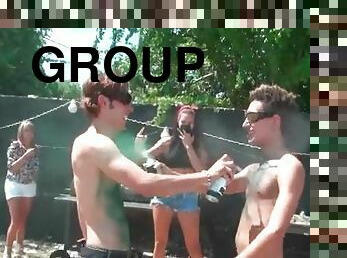 Cute guys paid to join group for sex in gangbang