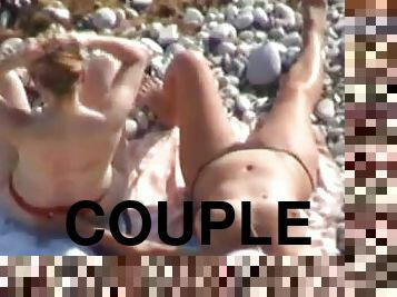 en-plein-air, couple, plage, horny