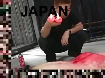 Red candle drips are all over this Japanese's ass