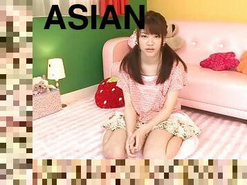 Rina Osawa the sexy Asian doll gives great blowjob