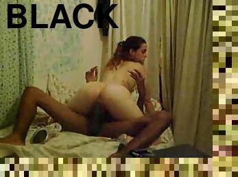 Brunette white girl with black guy - Amateur Interracial Homemade