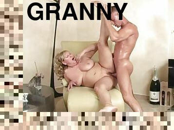 Fat granny Lotta Noletty gets her pussy toyed and pounded hard