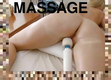 Tall European blonde teen Hailey massage fucked