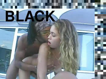 Blonde and Brunette Latinas Sharing a Big Black Cock in FFM Threesome