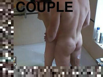 Intense bathroom nude couple fucking hard