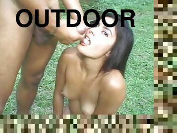 Hardcore Interracial Anal Outdoors Sex with Beautiful Brunette Babe