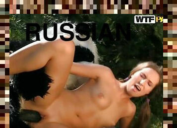 Sexy Russian honey gets balled by a Panda