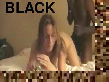 White chick enjoying black dick in interracial action
